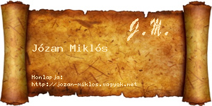 Józan Miklós névjegykártya